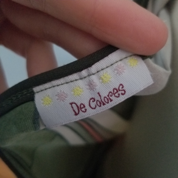 Deep v-neck front & back. Elegant, 70's colors, geometric pattern, size medium - Picture 7 of 8